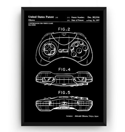 Saturn Controller 1997 Patent Print - Magic Posters