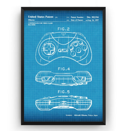 Saturn Controller 1997 Patent Print - Magic Posters
