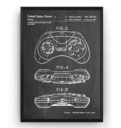 Saturn Controller 1997 Patent Print - Magic Posters