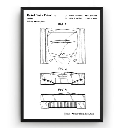 Saturn Design Without Cartridge Slot 1994 Patent Print - Magic Posters