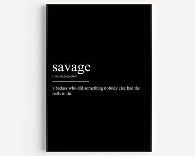 Savage Definition Print - Magic Posters