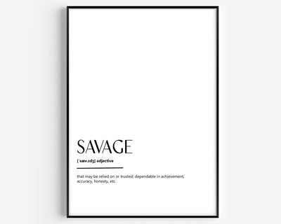 Savage Definition Print - Magic Posters