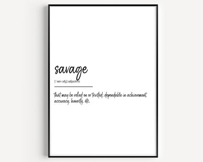Savage Definition Print - Magic Posters