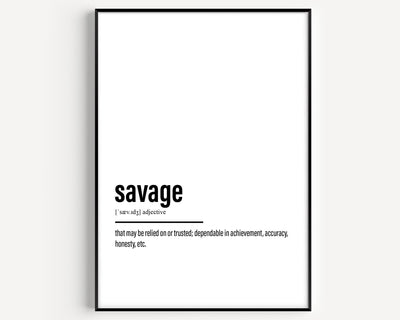 Savage Definition Print - Magic Posters