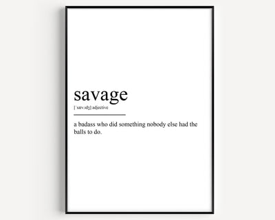 Savage Definition Print - Magic Posters