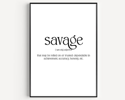 Savage Definition Print - Magic Posters