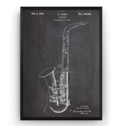 Saxophone 1936 Patent Print - Magic Posters