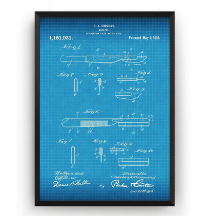 Scalpel 1916 Patent Print - Magic Posters