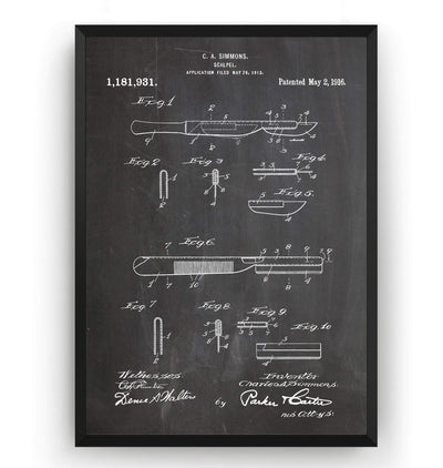 Scalpel 1916 Patent Print - Magic Posters