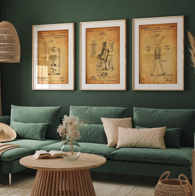 Science Set Of 3 Patent Prints, Office Decor, Home Office Wall Art, Science Student Dorm Poster, Scientist Gift, Invention Art - Magic Posters