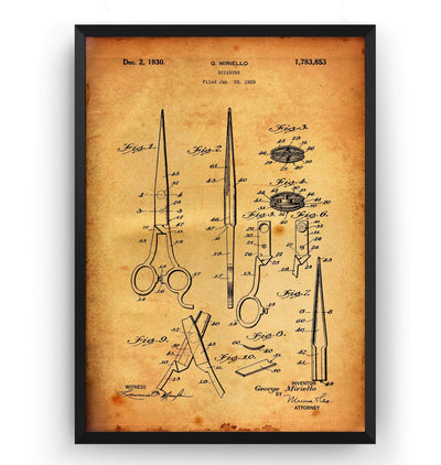 Scissors Patent Print - Magic Posters