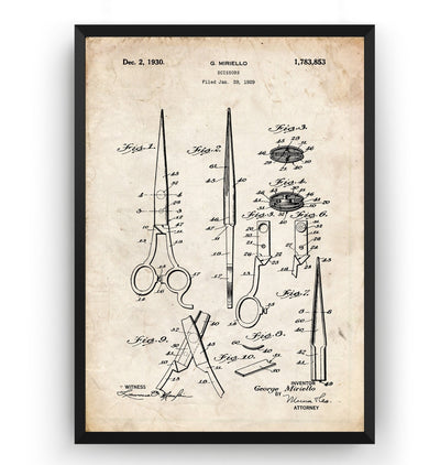 Scissors Patent Print - Magic Posters