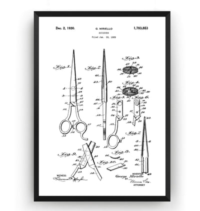 Scissors Patent Print - Magic Posters