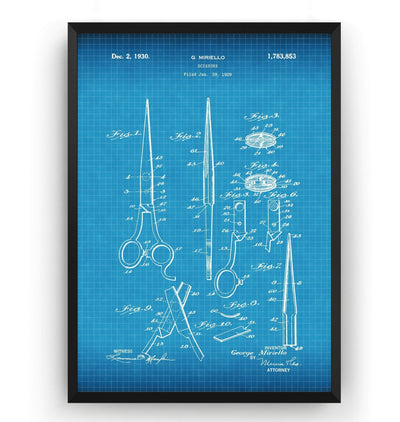 Scissors Patent Print - Magic Posters