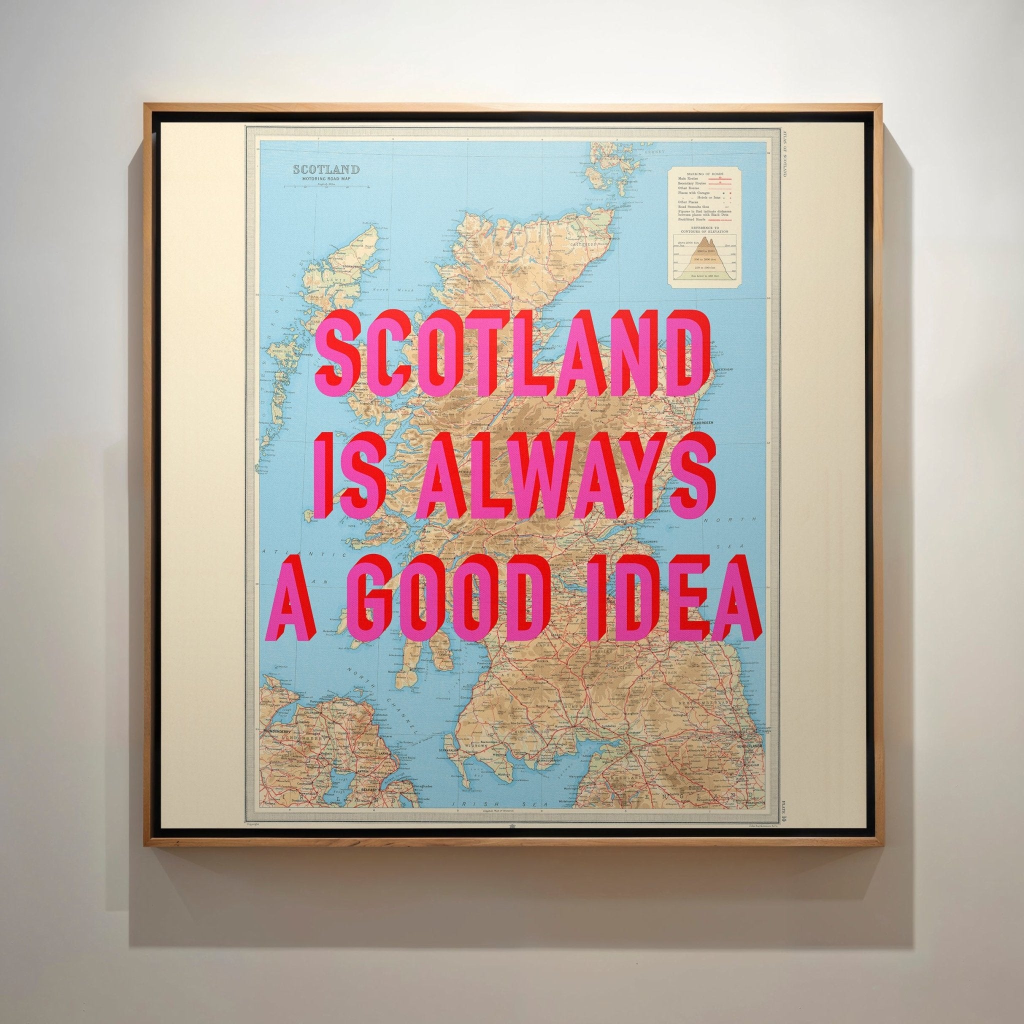 Scotland Retro Pop Art Map Print - Magic Posters
