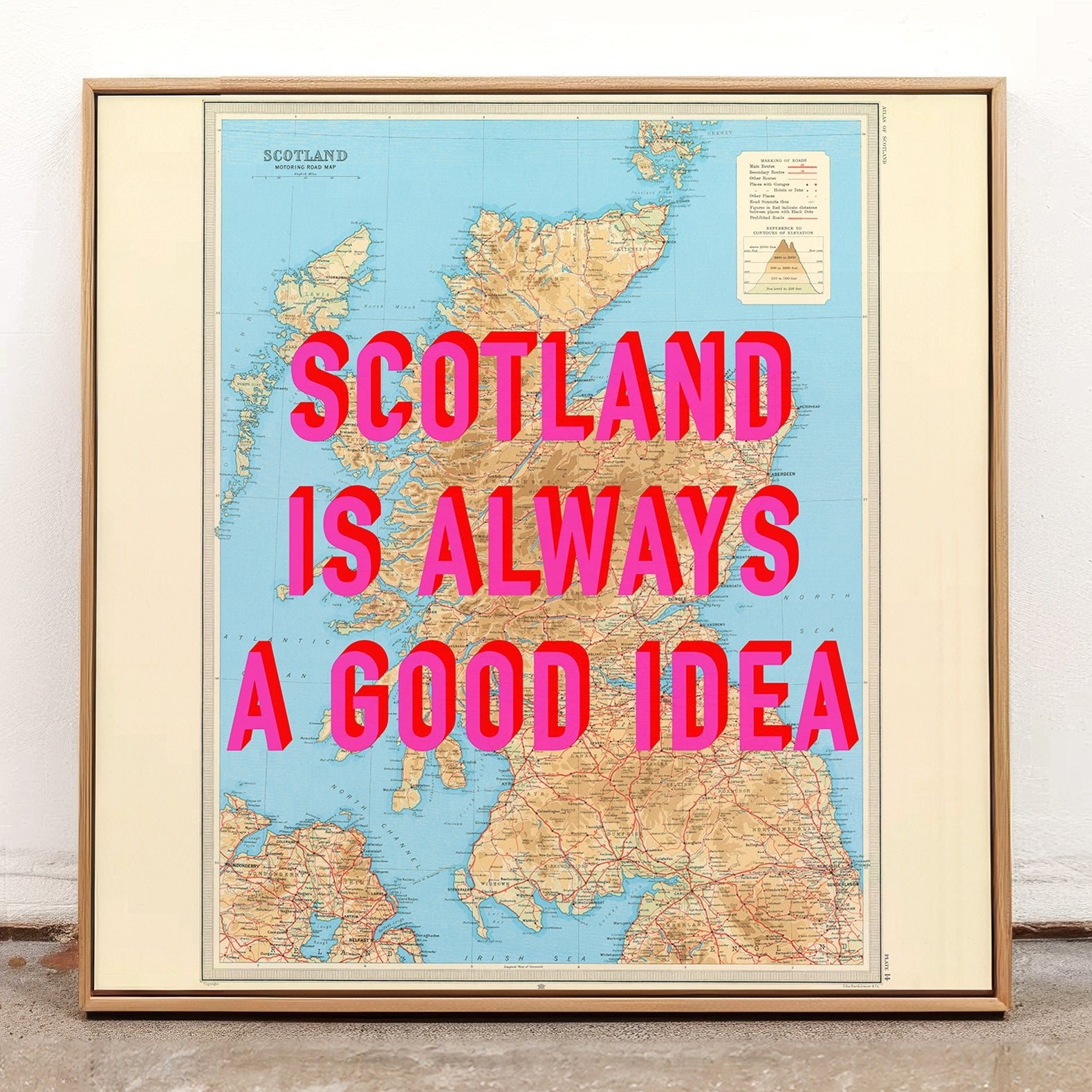 Scotland Retro Pop Art Map Print - Magic Posters