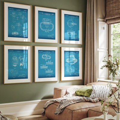 Scuba Diving Set Of 6 Patent Prints - Magic Posters