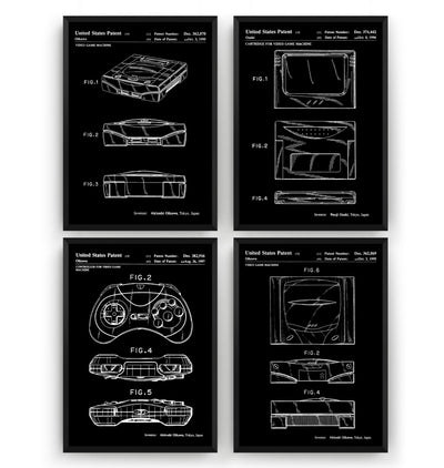 SEGA Saturn Set Of 4 Patent Prints - Magic Posters