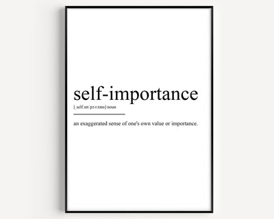 Self Importance Definition Print - Magic Posters