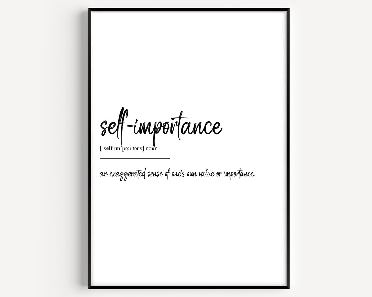 Self Importance Definition Print - Magic Posters
