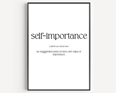Self Importance Definition Print - Magic Posters