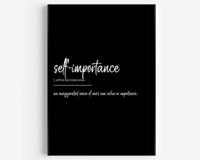 Self Importance Definition Print - Magic Posters