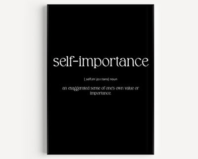 Self Importance Definition Print - Magic Posters
