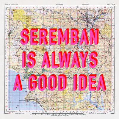 Seremban Retro Pop Art Map Print (square) - Magic Posters
