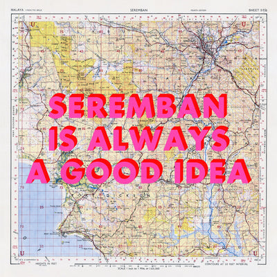 Seremban Retro Pop Art Map Print (square) - Magic Posters