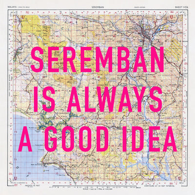 Seremban Retro Pop Art Map Print (square) - Magic Posters