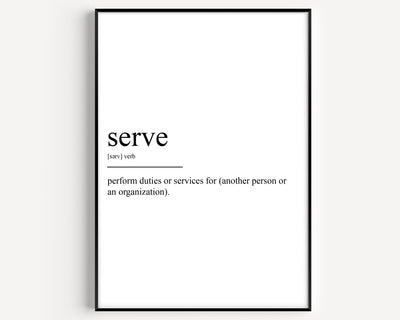Serve Definition Print - Magic Posters