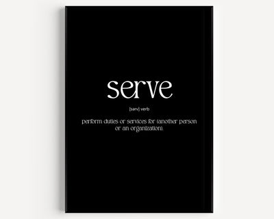 Serve Definition Print - Magic Posters