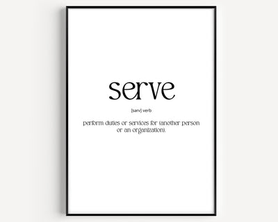 Serve Definition Print - Magic Posters