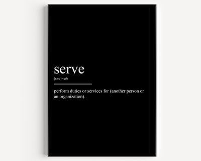 Serve Definition Print - Magic Posters