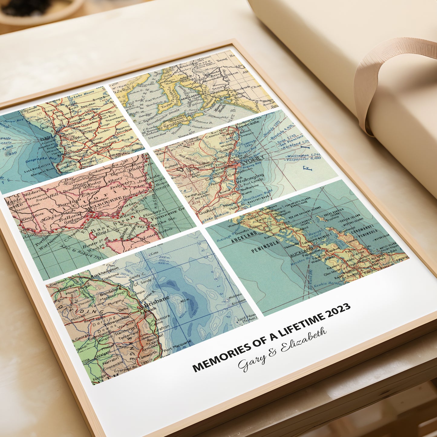 Personalised Travel Map Print (Square Modern) - Magic Posters