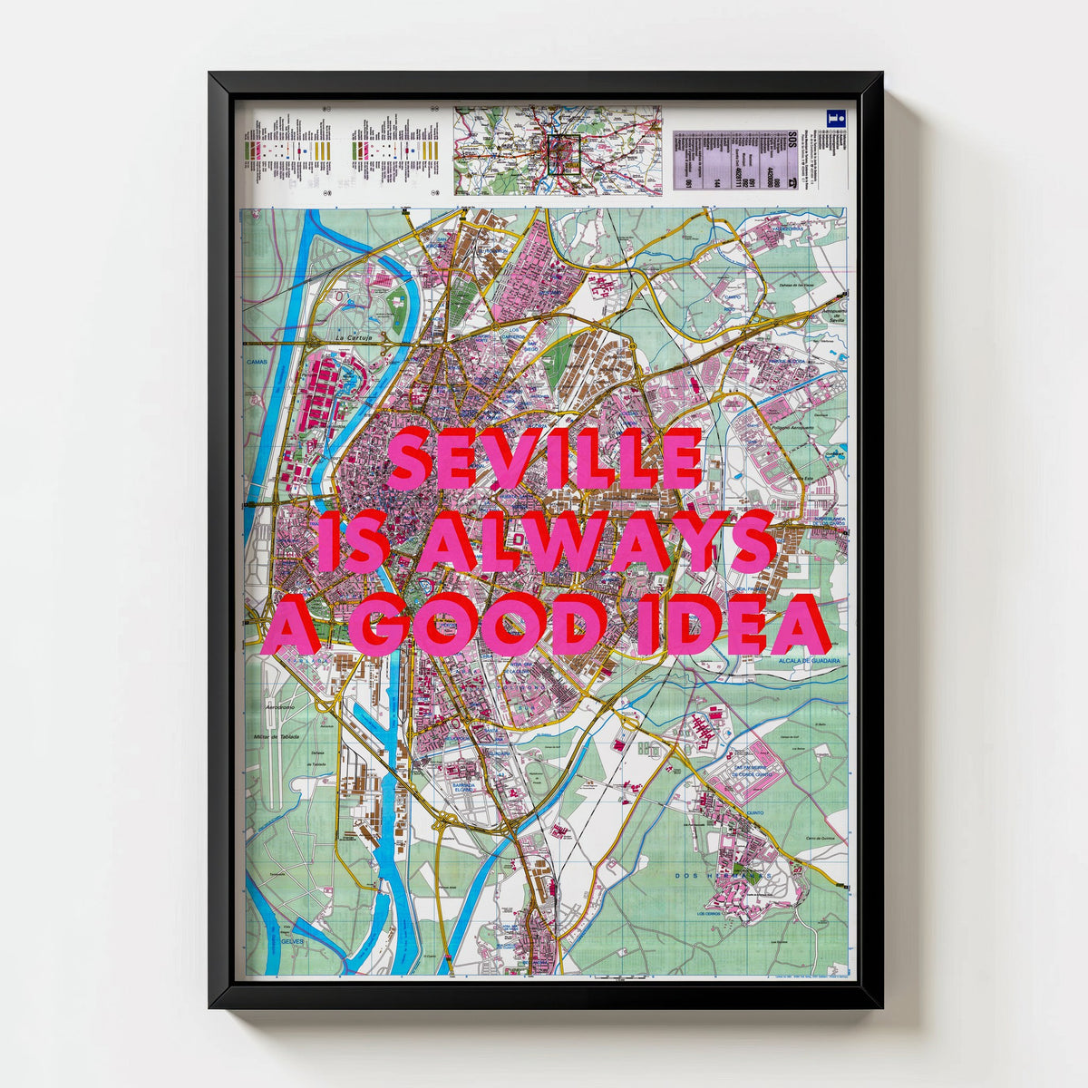 Seville Retro Pop Art Map Print (portrait) - Magic Posters