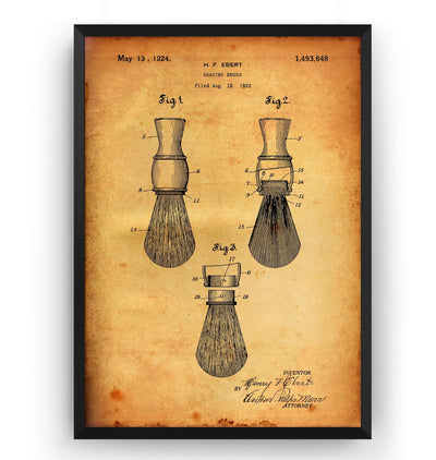 Shaving Brush 1924 Patent Print - Magic Posters