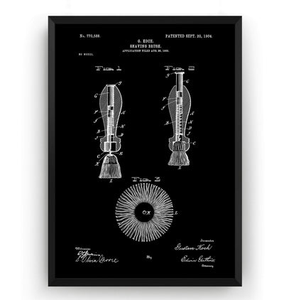 Shaving Brush Patent Print - Magic Posters