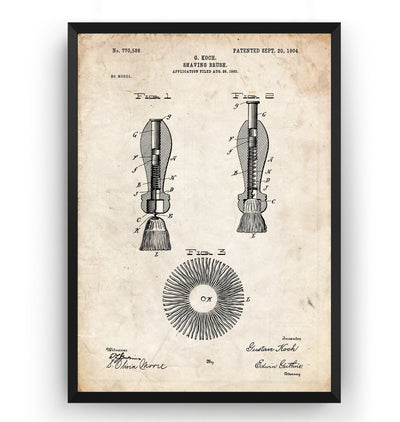 Shaving Brush Patent Print - Magic Posters