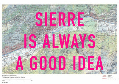 Sierre Retro Pop Art Map Print (landscape) - Magic Posters