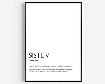 Sister Definition Print - Magic Posters
