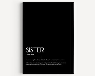 Sister Definition Print - Magic Posters