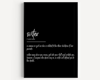 Sister Definition Print - Magic Posters