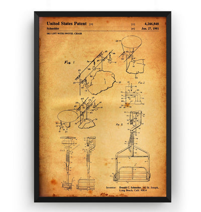 Ski Lift 1981 Patent Print - Magic Posters