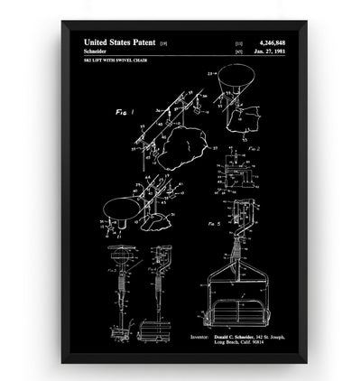 Ski Lift 1981 Patent Print - Magic Posters