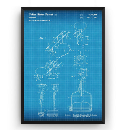 Ski Lift 1981 Patent Print - Magic Posters