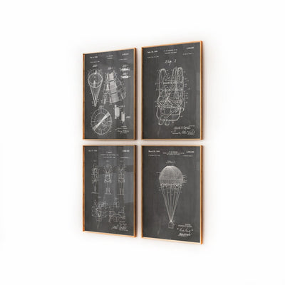 Skydiving Parachute Set Of 4 Patent Prints - Magic Posters