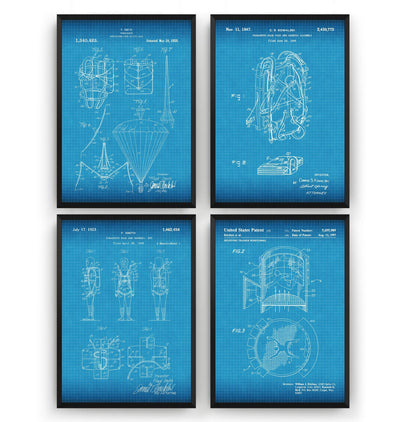 Skydiving Set Of 4 Patent Prints - Magic Posters