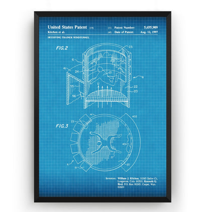 Skydiving Trainer Wind Tunnel 1997 Patent Print - Magic Posters