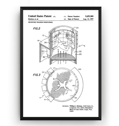 Skydiving Trainer Wind Tunnel 1997 Patent Print - Magic Posters